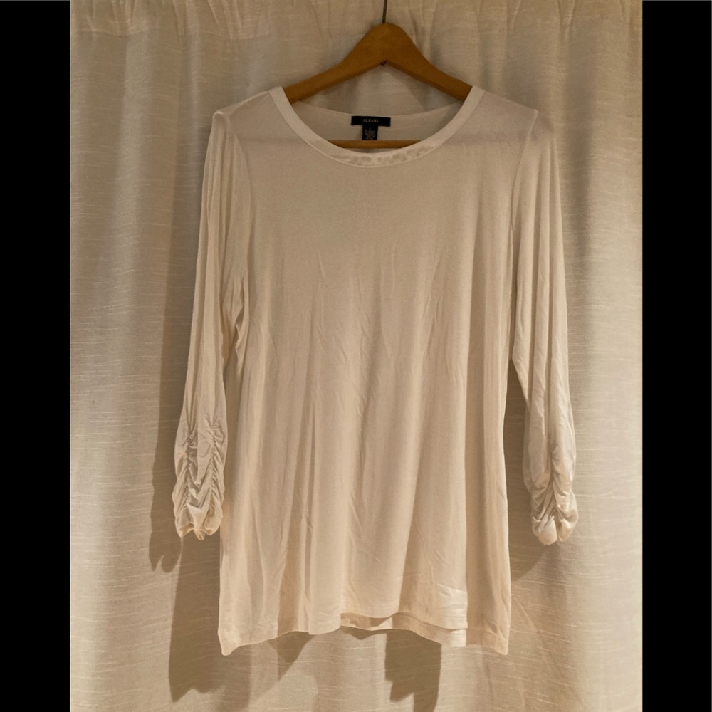 Alfani White Shirt with Satin Neck line